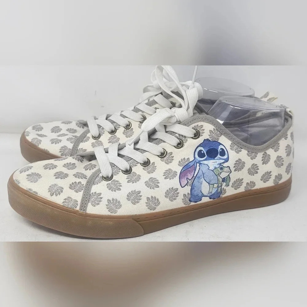 Disney Lilo & Stich Mens 10 Canvas Sneaker Shoes White Gum Soles Lace up